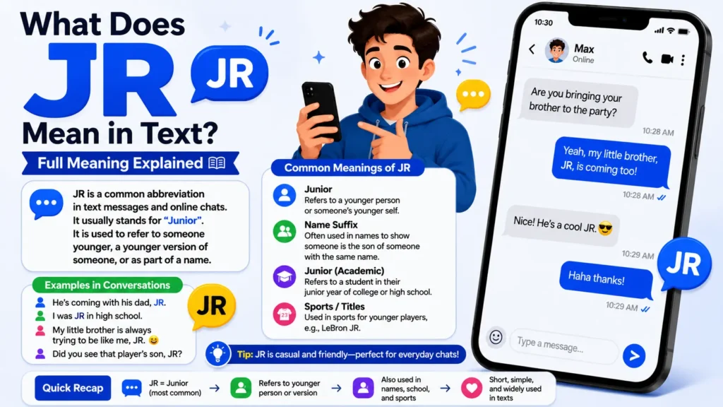 What Does JR Mean in Text