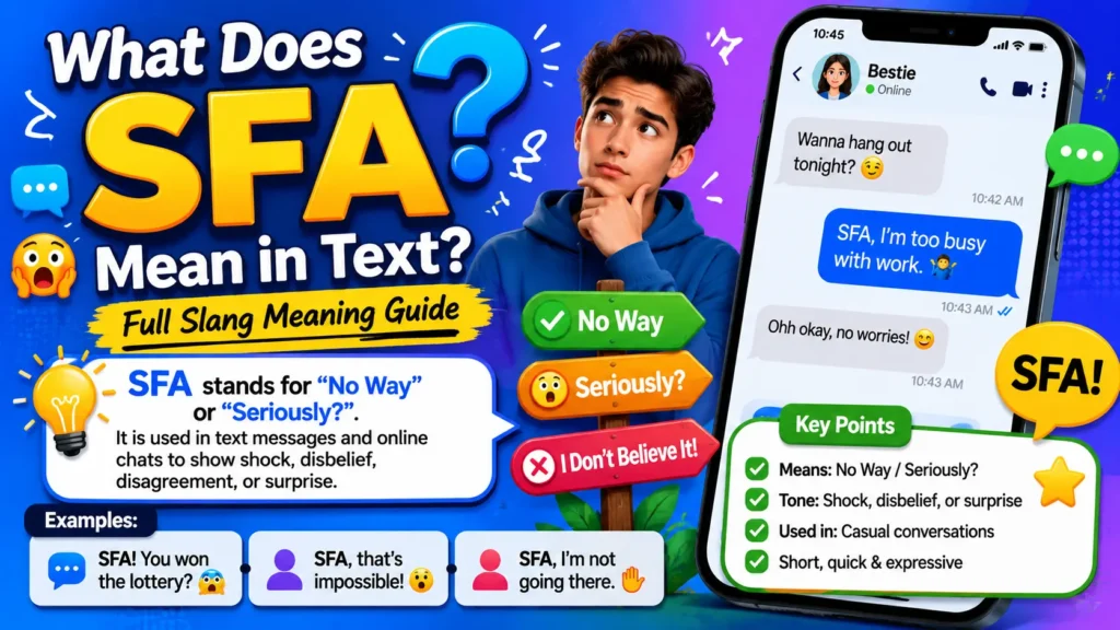 What Does SFA Mean in Text
