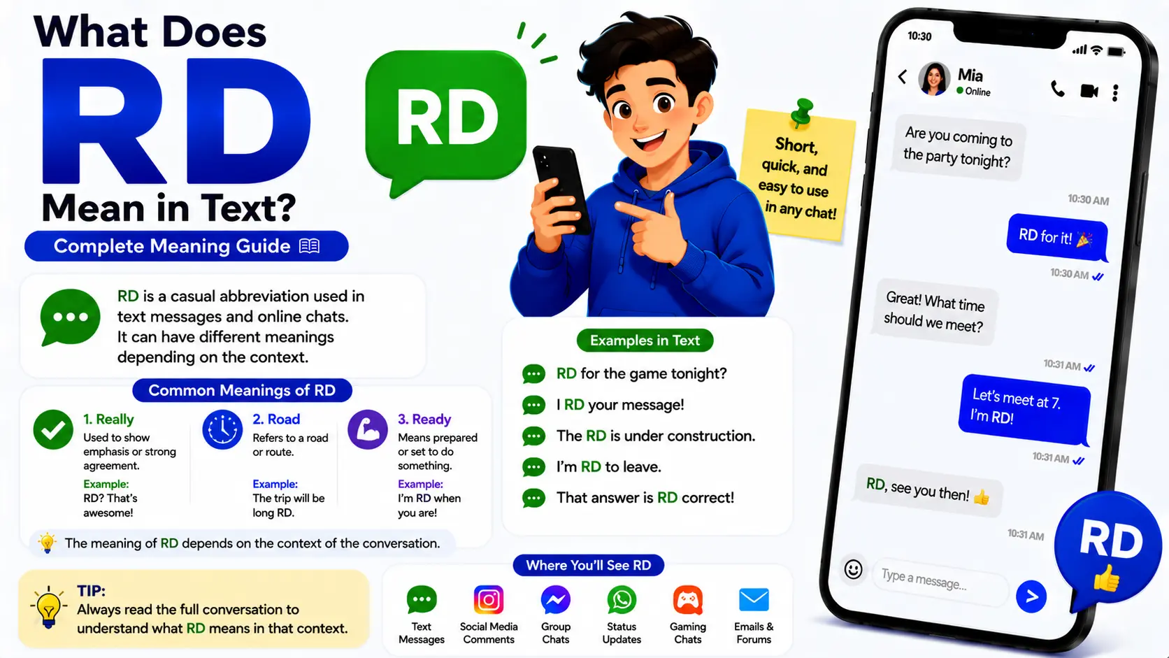What Does RD Mean in Text