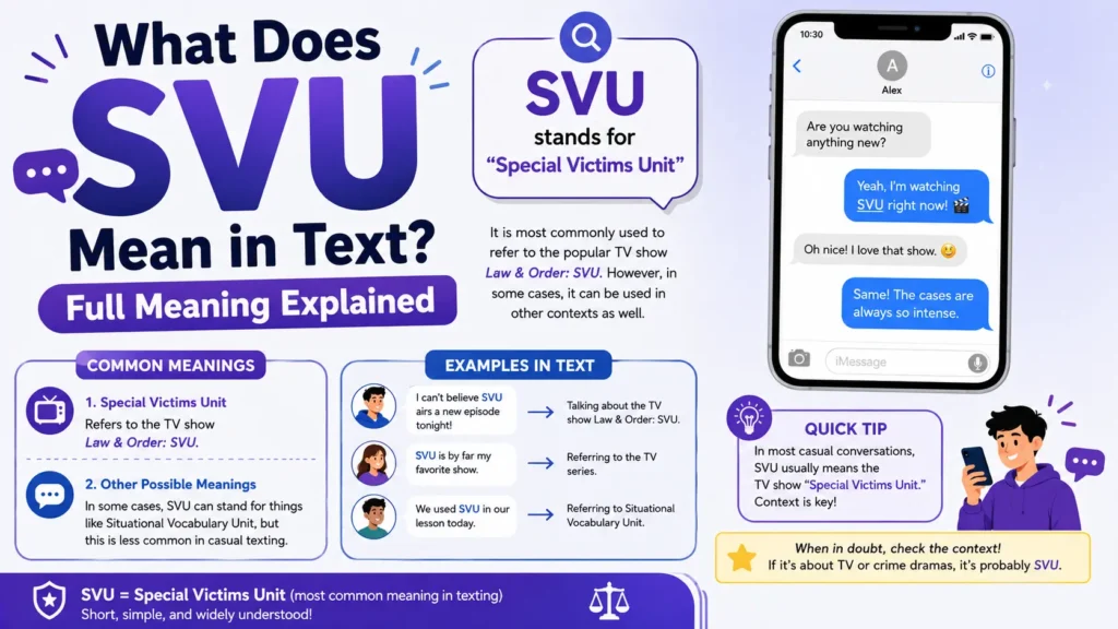 What Does SVU Mean in Text